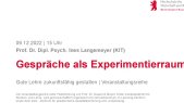 Gespräche als Experimentierraum (Prof. Dr. Ines Langemeyer (KIT))