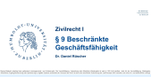 § 9 Beschränkte Geschäftsfähigkeit