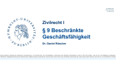 § 9 Beschränkte Geschäftsfähigkeit