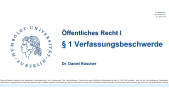 § 1 Verfassungsbeschwerde